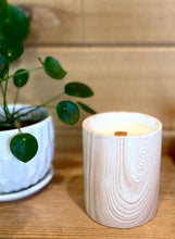 Load image into Gallery viewer, Biophilia: Beautiful Wood/Ceramic Hinoki Scented Candle