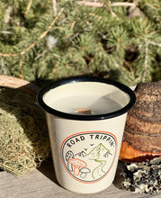 Load image into Gallery viewer, Enamel Cup Reusable Candle - "Road Trippin'" Fungi Lovers