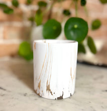 Load image into Gallery viewer, Biophilia: Gold & White Marble Labdanum Scented Candle