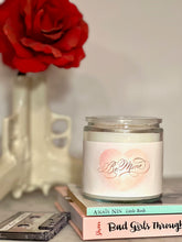 Load image into Gallery viewer, "Be Mine." Elegant Valentines Day Candle with Rose Quartz