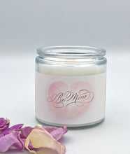 Load image into Gallery viewer, "Be Mine." Elegant Valentines Day Candle with Rose Quartz