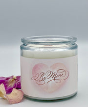 Load image into Gallery viewer, &quot;Be Mine.&quot;   Elegant Valentines Day Candle with Rose Quartz
