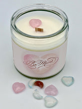 Load image into Gallery viewer, "Be Mine." Elegant Valentines Day Candle with Rose Quartz