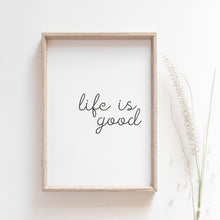 Load image into Gallery viewer, "Life is Good" motivational wall poster