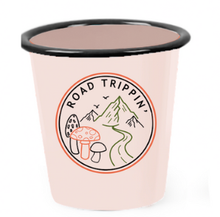 Load image into Gallery viewer, Enamel Cup Reusable Candle - "Road Trippin'"  Fungi Lovers
