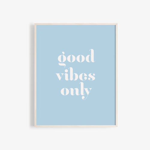 Good Vibes Only Wall Poster in blue