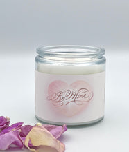 Load image into Gallery viewer, &quot;Be Mine.&quot;   Elegant Valentines Day Candle with Rose Quartz
