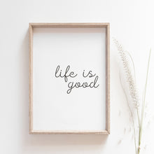 Load image into Gallery viewer, &quot;Life is Good&quot; motivational wall poster
