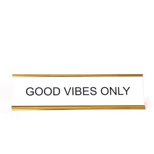 Good Vibes Only Retro Desk Sign