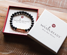Load image into Gallery viewer, Matte Black Onyx Intention Bracelet |  Protection + Healing
